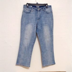 Tribal Jeans Crop Boot Light Wash High Waisted Jeans NEW Size 10 Waist 32"